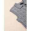 imageDokotoo VNeck Lapel Collar Cable Knit Vest Top for Women  Spring Outfits 2025Grey