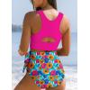 imageDokotoo Womens 2 Piece Swimsuit Scoop Neck Sleeveless 2025 Racerback Top Tummy Control Tie Knot Bathing Suits Floral BottomsRose