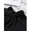 imageDokotoo Womens 2024 Long Sleeve High Neck Puff Long Sleeve Casual Loose Shirts Tops and BlousesBlack