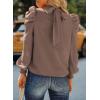 imageDokotoo Womens 2024 Long Sleeve High Neck Puff Long Sleeve Casual Loose Shirts Tops and BlousesBrown