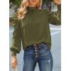 imageDokotoo Womens 2024 Long Sleeve High Neck Puff Long Sleeve Casual Loose Shirts Tops and BlousesGreen 2