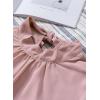 imageDokotoo Womens 2024 Long Sleeve High Neck Puff Long Sleeve Casual Loose Shirts Tops and BlousesPink