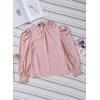 imageDokotoo Womens 2024 Long Sleeve High Neck Puff Long Sleeve Casual Loose Shirts Tops and BlousesPink