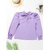 imageDokotoo Womens 2024 Long Sleeve High Neck Puff Long Sleeve Casual Loose Shirts Tops and BlousesPurple