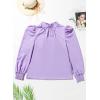 imageDokotoo Womens 2024 Long Sleeve High Neck Puff Long Sleeve Casual Loose Shirts Tops and BlousesPurple