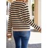 imageDokotoo Womens 2025 Fashion Casual Crew Neck Open Front Long Sleeve Chunky Knit Striped Cardigans Sweaters Outerwear CoatsApricot Stripe