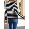 imageDokotoo Womens 2025 Fashion Casual Crew Neck Open Front Long Sleeve Chunky Knit Striped Cardigans Sweaters Outerwear CoatsBlack Stripe