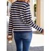 imageDokotoo Womens 2025 Fashion Casual Crew Neck Open Front Long Sleeve Chunky Knit Striped Cardigans Sweaters Outerwear CoatsBlue Stripe