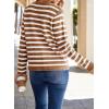 imageDokotoo Womens 2025 Fashion Casual Crew Neck Open Front Long Sleeve Chunky Knit Striped Cardigans Sweaters Outerwear CoatsBrown Stripe