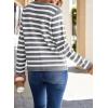 imageDokotoo Womens 2025 Fashion Casual Crew Neck Open Front Long Sleeve Chunky Knit Striped Cardigans Sweaters Outerwear CoatsGray Stripe
