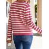 imageDokotoo Womens 2025 Fashion Casual Crew Neck Open Front Long Sleeve Chunky Knit Striped Cardigans Sweaters Outerwear CoatsRose Stripe