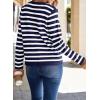 imageDokotoo Womens 2025 Fashion Casual Crew Neck Open Front Long Sleeve Chunky Knit Striped Cardigans Sweaters Outerwear CoatsWhite Stripe