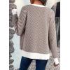 imageDokotoo Womens 2025 Fashion Casual Open Front Long Sleeve Chunky Knit Striped Cardigans Sweaters Outerwear CoatsBrown