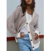 imageDokotoo Womens 2025 Fashion Casual Open Front Long Sleeve Chunky Knit Striped Cardigans Sweaters Outerwear CoatsBrown