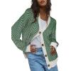 imageDokotoo Womens 2025 Fashion Casual Open Front Long Sleeve Chunky Knit Striped Cardigans Sweaters Outerwear CoatsDeep Green