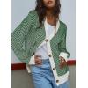 imageDokotoo Womens 2025 Fashion Casual Open Front Long Sleeve Chunky Knit Striped Cardigans Sweaters Outerwear CoatsDeep Green