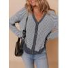imageDokotoo Womens 2025 Fashion Casual Open Front Long Sleeve Chunky Knit Striped Cardigans Sweaters Outerwear CoatsGray