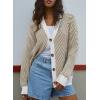 imageDokotoo Womens 2025 Fashion Casual Open Front Long Sleeve Chunky Knit Striped Cardigans Sweaters Outerwear CoatsKhaki