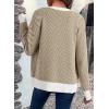 imageDokotoo Womens 2025 Fashion Casual Open Front Long Sleeve Chunky Knit Striped Cardigans Sweaters Outerwear CoatsKhaki