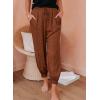 imageDokotoo Womens 2025 Soft Casual Drawstring Tie Elastic Waist Loose Jogger Pants with PocketsC Brown