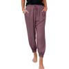 imageDokotoo Womens 2025 Soft Casual Drawstring Tie Elastic Waist Loose Jogger Pants with PocketsC Green Purple