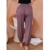 imageDokotoo Womens 2025 Soft Casual Drawstring Tie Elastic Waist Loose Jogger Pants with PocketsC Green Purple