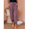 imageDokotoo Womens 2025 Soft Casual Drawstring Tie Elastic Waist Loose Jogger Pants with PocketsC Green Purple
