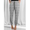 imageDokotoo Womens 2025 Soft Casual Drawstring Tie Elastic Waist Loose Jogger Pants with PocketsC Leopard