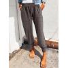 imageDokotoo Womens 2025 Soft Casual Drawstring Tie Elastic Waist Loose Jogger Pants with PocketsC Leopard Brown