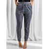 imageDokotoo Womens 2025 Soft Casual Drawstring Tie Elastic Waist Loose Jogger Pants with PocketsC Leopard Grey