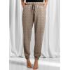 imageDokotoo Womens 2025 Soft Casual Drawstring Tie Elastic Waist Loose Jogger Pants with PocketsC Leopard Khaki