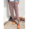 imageDokotoo Womens 2025 Soft Casual Drawstring Tie Elastic Waist Loose Jogger Pants with PocketsC Leopard Pink