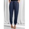 imageDokotoo Womens 2025 Soft Casual Drawstring Tie Elastic Waist Loose Jogger Pants with PocketsC Leopard Royal Blue
