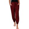 imageDokotoo Womens 2025 Soft Casual Drawstring Tie Elastic Waist Loose Jogger Pants with PocketsC Red