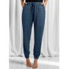 imageDokotoo Womens 2025 Soft Casual Drawstring Tie Elastic Waist Loose Jogger Pants with PocketsC1 Leopard Blue
