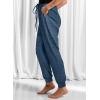 imageDokotoo Womens 2025 Soft Casual Drawstring Tie Elastic Waist Loose Jogger Pants with PocketsC1 Leopard Blue