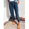 imageDokotoo Womens 2025 Soft Casual Drawstring Tie Elastic Waist Loose Jogger Pants with PocketsC1 Leopard Blue