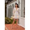 imageDokotoo Womens 2025 Spring Summer Deep V Neck Long Sleeve Backless Ruffle Floral Flowy Mini DressS New Yellow Floral