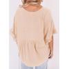imageDokotoo Womens Blouses Smocked Casual V Neck Ruffle Bell Half Sleeve Shirts TopApricot
