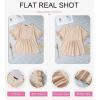 imageDokotoo Womens Blouses Smocked Casual V Neck Ruffle Bell Half Sleeve Shirts TopApricot