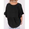 imageDokotoo Womens Blouses Smocked Casual V Neck Ruffle Bell Half Sleeve Shirts TopBlack