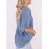 imageDokotoo Womens Blouses Smocked Casual V Neck Ruffle Bell Half Sleeve Shirts TopBlue