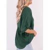 imageDokotoo Womens Blouses Smocked Casual V Neck Ruffle Bell Half Sleeve Shirts TopGreen