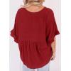 imageDokotoo Womens Blouses Smocked Casual V Neck Ruffle Bell Half Sleeve Shirts TopRed