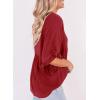 imageDokotoo Womens Blouses Smocked Casual V Neck Ruffle Bell Half Sleeve Shirts TopRed