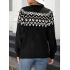 imageDokotoo Womens Cardigans Casual Long Sleeve Chunky Knit Fall Winter Button Down Fair Isle Cardigan SweatersBlack