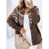 imageDokotoo Womens Cardigans Casual Long Sleeve Chunky Knit Fall Winter Button Down Fair Isle Cardigan SweatersDark Brown