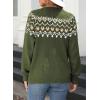 imageDokotoo Womens Cardigans Casual Long Sleeve Chunky Knit Fall Winter Button Down Fair Isle Cardigan SweatersGreen