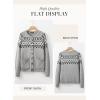 imageDokotoo Womens Cardigans Casual Long Sleeve Chunky Knit Fall Winter Button Down Fair Isle Cardigan SweatersGrey