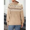 imageDokotoo Womens Cardigans Casual Long Sleeve Chunky Knit Fall Winter Button Down Fair Isle Cardigan SweatersKhaki